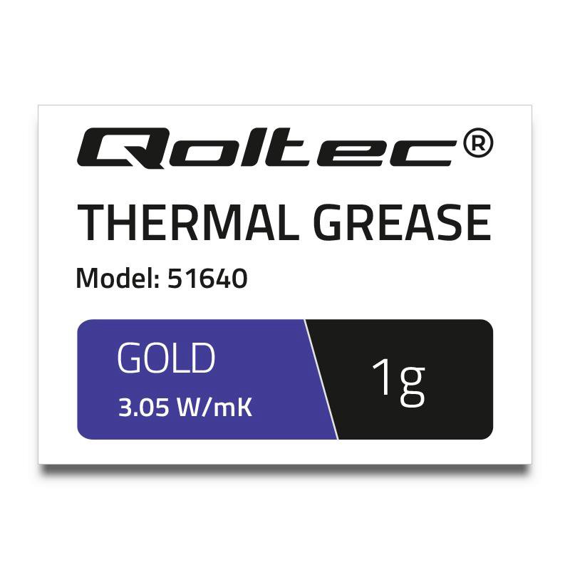 Termolaidi pasta Qoltec 3.05 W/m-K | 1g | gold