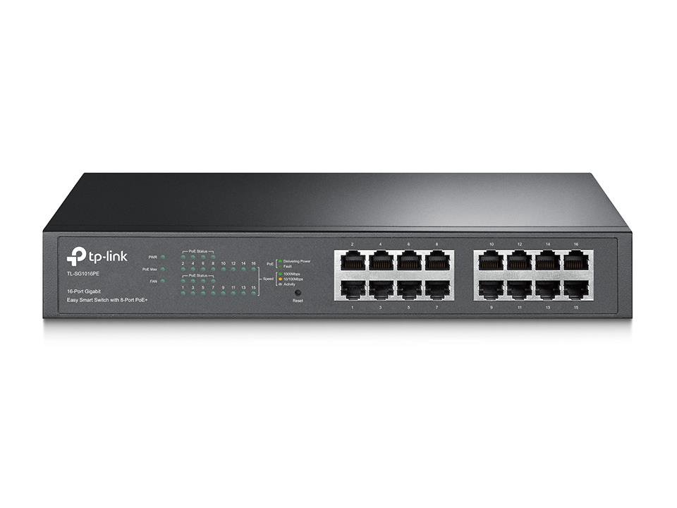 Komutatorius TP-LINK Switch TL-SG1016PE Web Managed Desktop/Rackmountable Gigabit Ethernet