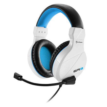 Ausinės SHARKOON RUSH ER3 WHITE, su mikrofonu, 3,5mm jungtis, baltos