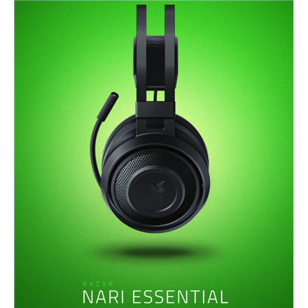 Ausinės žaidėjams Razer Wireless USB, Nari Essential Gaming Headset, Black, Built-in microphone