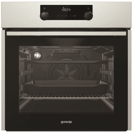 Orkaitė Gorenje Oven BO735E11X 71 L, Stainless steel, AquaClean, A, Mechanical, Height 60 cm, Width