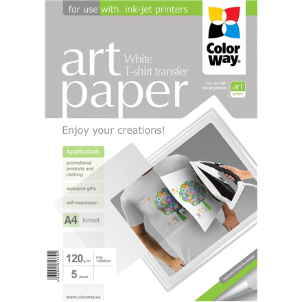 Popierius ART 120 g/m² A4 Photo Paper T-shirt transfer (white)