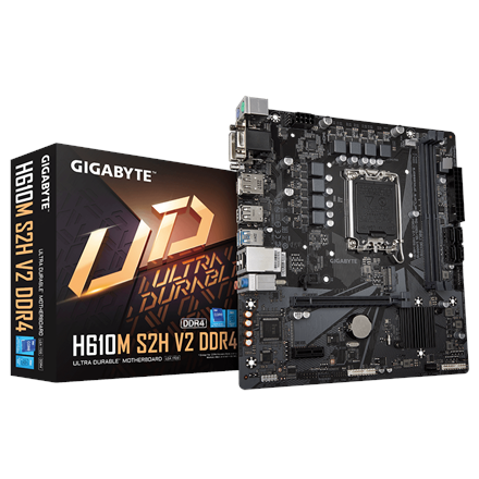 Pagrindinė plokštė Gigabyte  H610M S2H V2 DDR4  Processor family Intel  Processor socket  LGA1700
