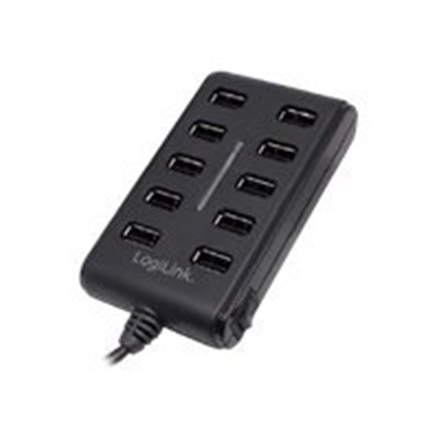 USB šakotuvas Logilink UA0125 USB Hub 10-Port USB2.0 with power adapter 3.5A