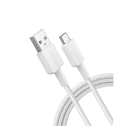 Audio kabelis Anker 322 Nylon Cable, White  A81H6G21  USB-A to USB-C