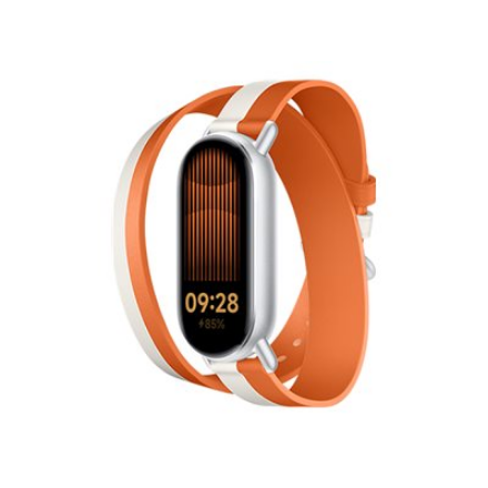 Išmaniųjų laikrodžių apyrankė Xiaomi Dual-tone Leather Strap  140–180mm  White and Orange  Calf L