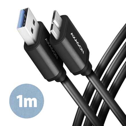 Audio kabelis AXAGON Data and charging cable, 1 m  BUMM3-AM10AB  USB Type A to USB Type Micro-B