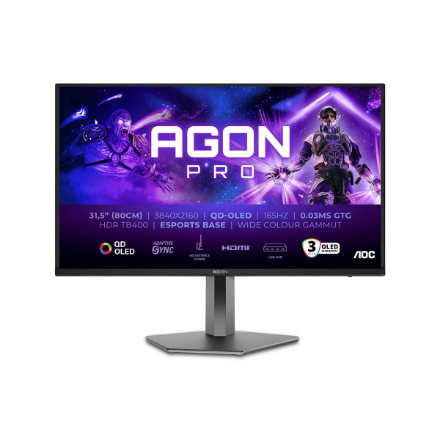 Monitorius AOC  AG326UD  32 "  OLED  165 Hz  0.03 ms  3840 x 2160 pixels  250 cd/m²  HDMI po