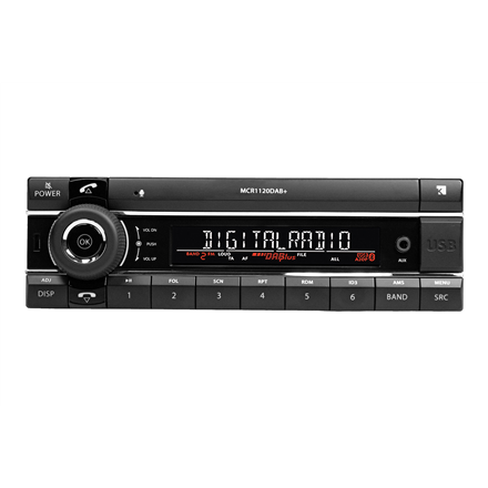 Garsiakalbiai 4x44 W  Car Audio with USB(2x)/AUX/Bluetooth/DAB+