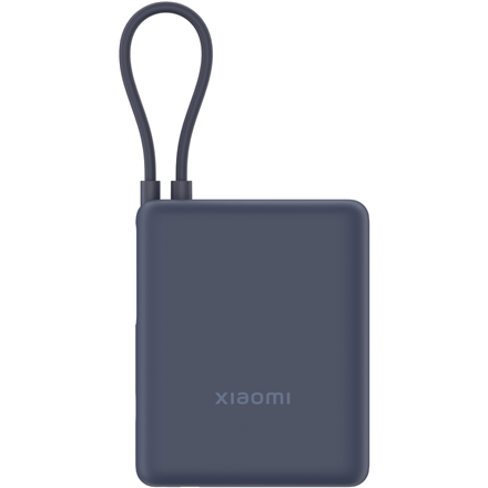 Išorinė baterija XIAOMI 33W, 10000 mAh,  1xUSB-C, 1xUSB A, ir su integruotu USB-C kabeliu, mėlyna