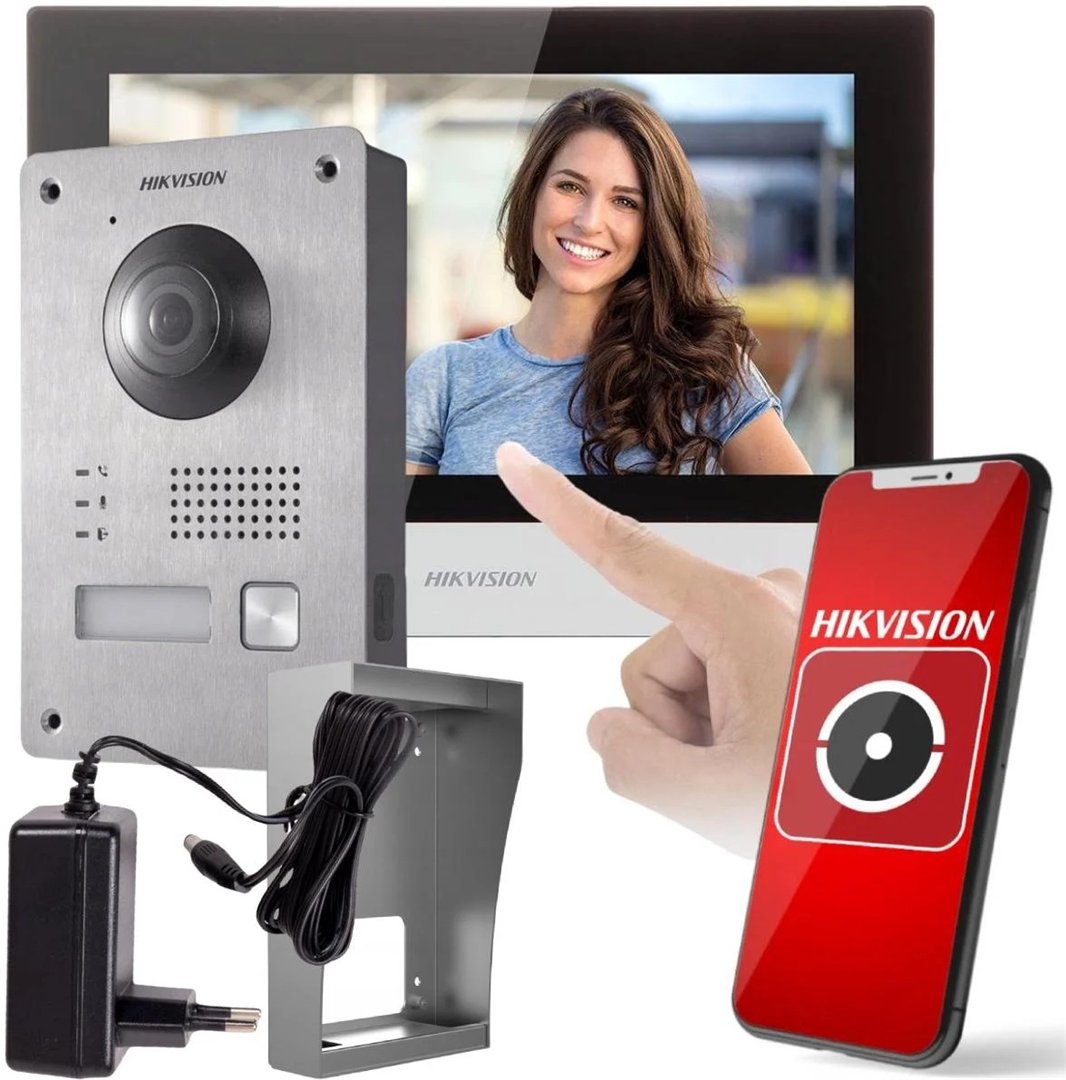Hikvision DS-KIS703Y-P Dviejų laidų skaitmeninis IP vaizdo domofonas