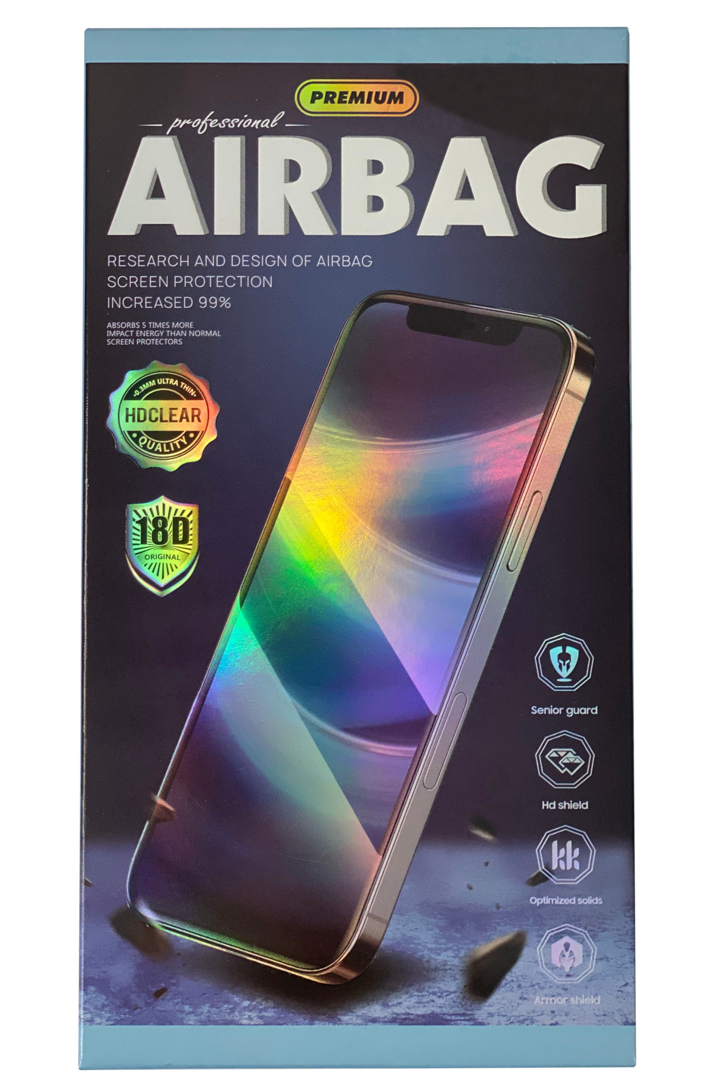 LCD apsauginis stikliukas 18D Airbag Shockproof Samsung A135 A13 4G/A136 A13 5G/A047 A04s juodas