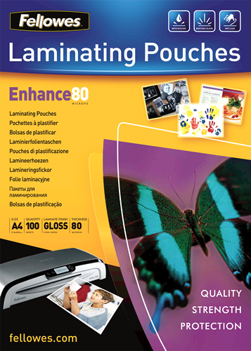 Laminavimo vokai FELLOWES 80µ, 216x303 mm-A4, 100 vnt.
