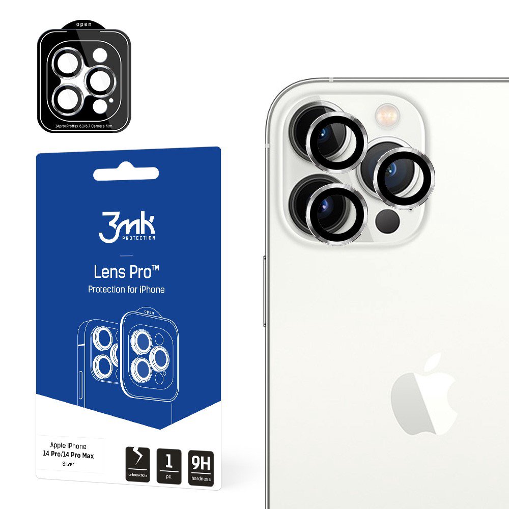Apsauginis stikliukas kamerai 3mk Lens Pro Apple iPhone 15 Pro sidabrinis