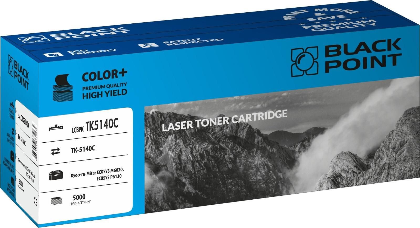 Toner Black Point LCBPKTK5140C Cyan Replacement TK-5140 (BLKYOTK5140CBW)