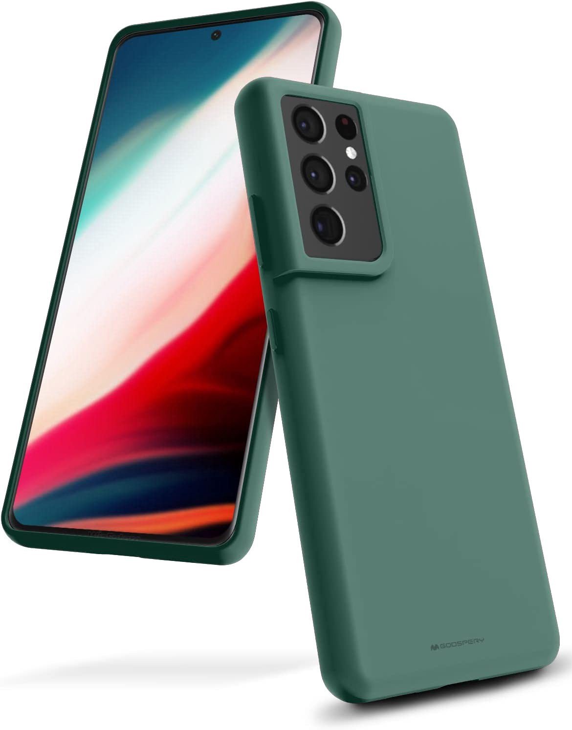 Dėkliukas Mercury iPhone 15 Plus, silikoninis, tamsiai žalias