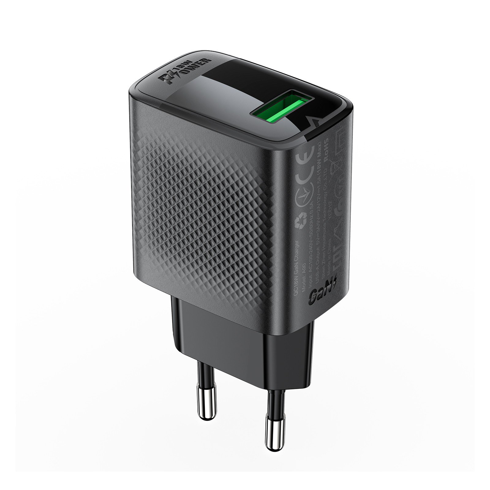 Įkroviklis Acefast A90 18W USB-A juodas