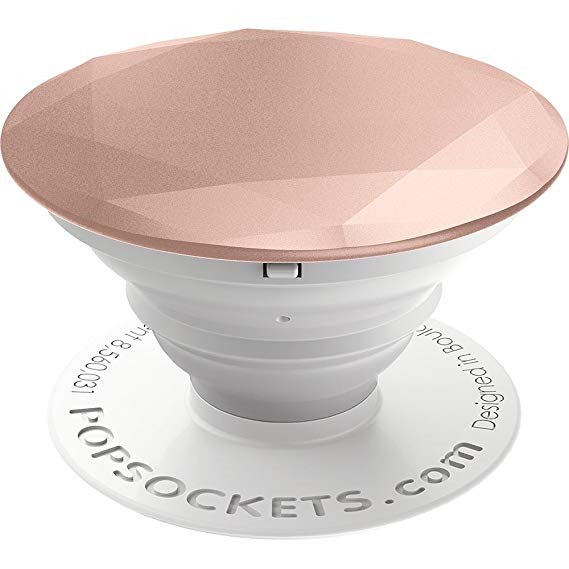 Telefono laikiklis POPSOCKETS, prilimpantis prie telefono nugarėlės, Rose Gold Metallic Diamond