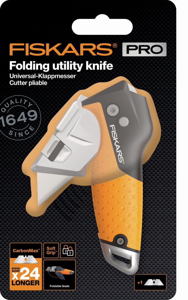 Pjovimo įrankis Fiskars CarbonMax Folding Utility Knife Topocentras
