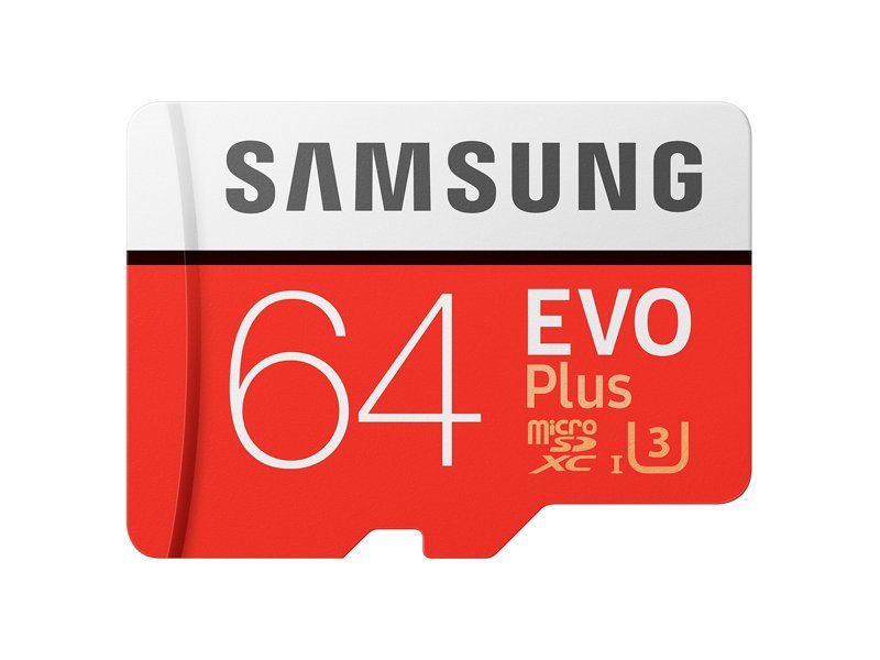 Atm.kort. SAMSUNG MicroSDXC 64GB Cl.10/U1 "EVO+" + adapt / MB-MC64GA/EU