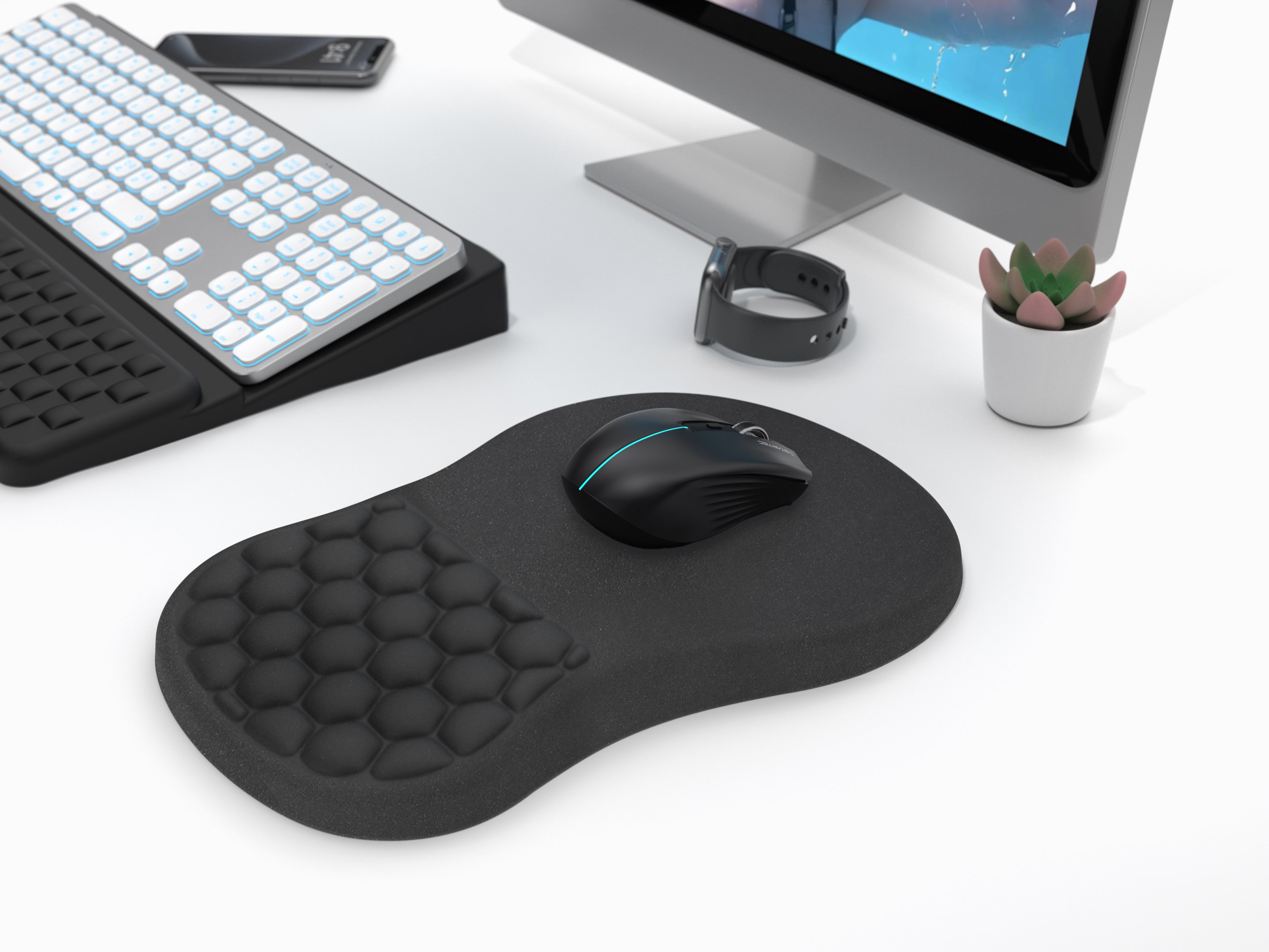 Pelės kilimėlis DELTACO Ergonominis pelės kilimėlis su atrama riešui / MA-0100