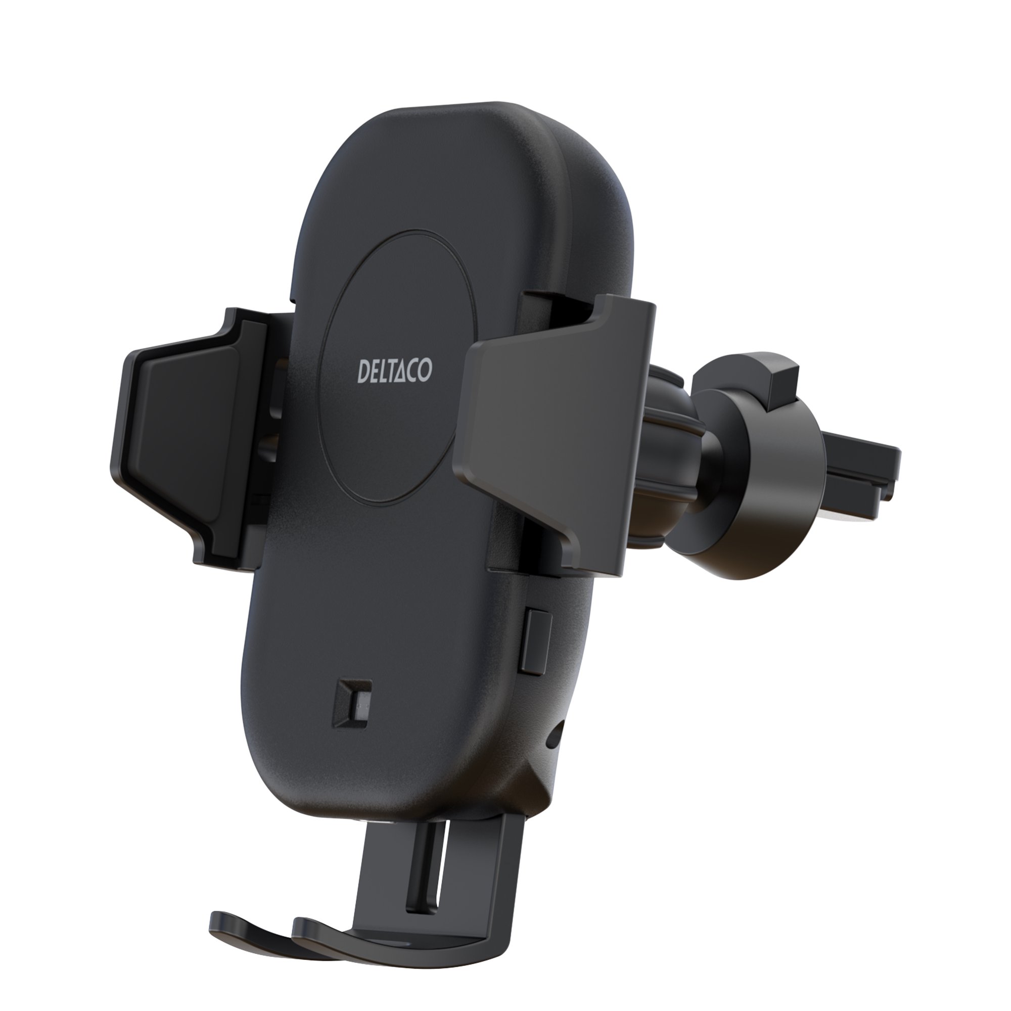 Belaidis auto įkroviklis DELTACO 15W, automatinis, dvigubas montavimas / QI-C1001,