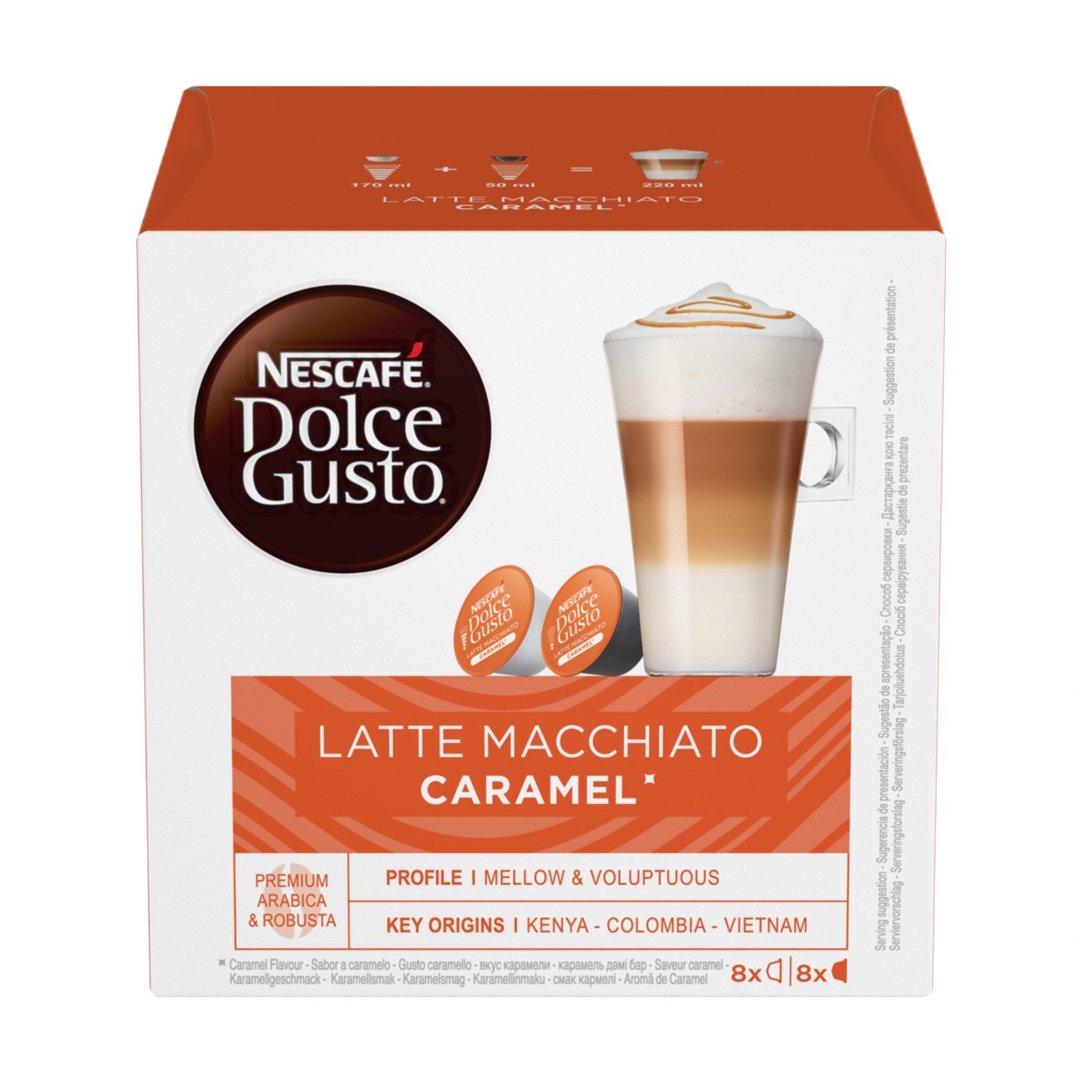 Kavos kapsulės NESCAFE Dolce Gusto Caramel Latte Macchiato 145,6g