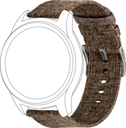 Dirželis TOPP Garmin Vivomove/Vivoactive3 išmaniajam laikrodžiui, medžiaginis, rudas