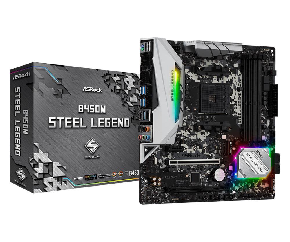 Pagrindinė plokštė ASROCK B450MSTEELLEGEND