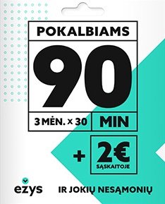 EŽYS 2Eur + 90min pakuotė