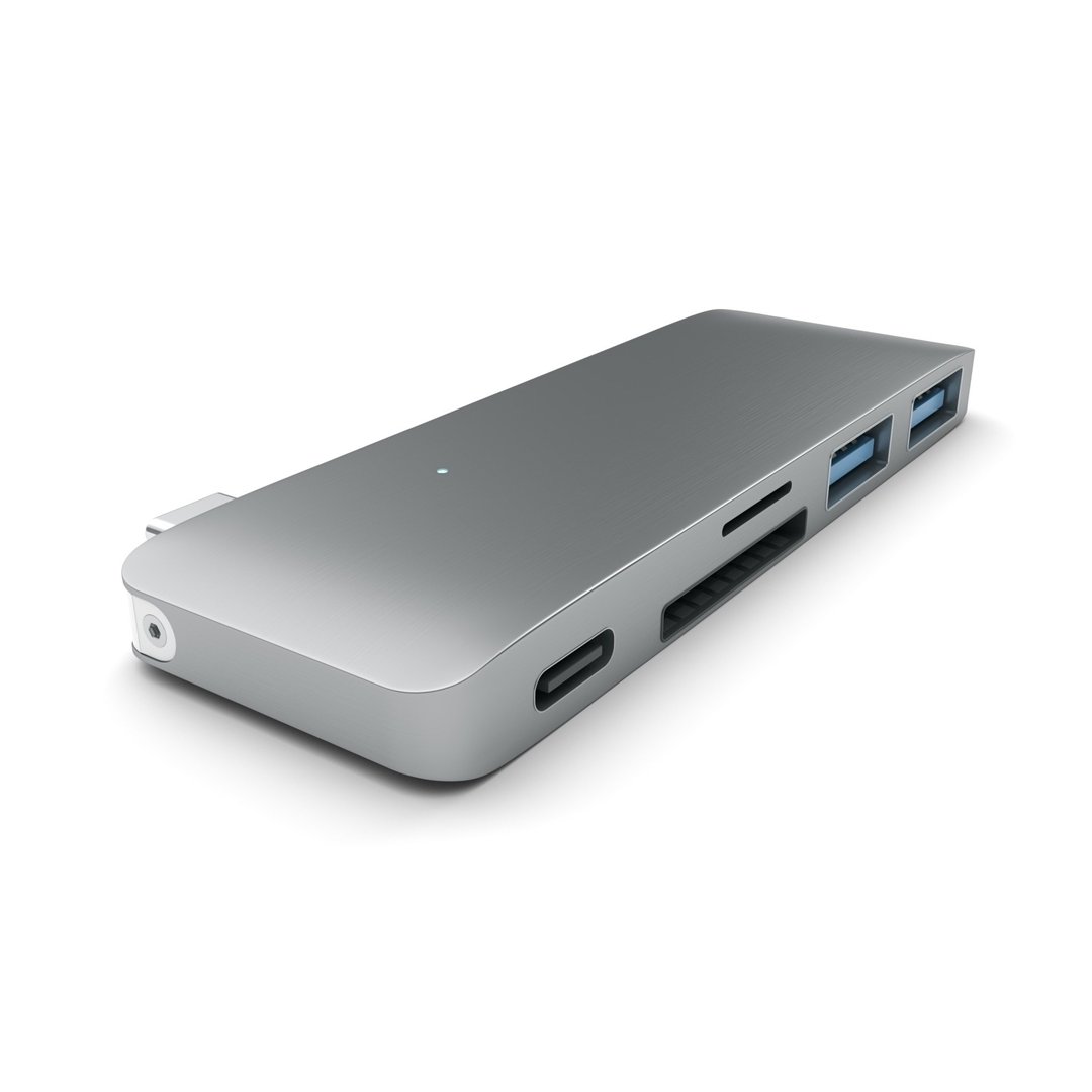 Adapteris SATECHI Type-C USB Passthrough Hub,space gray