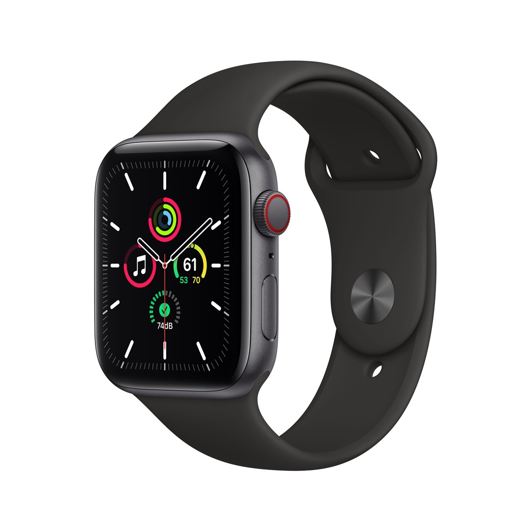 Išmanusis laikrodis APPLE Watch SE GPS + Cellular, 40mm Space Gray Aluminium Case, Black Sport Band