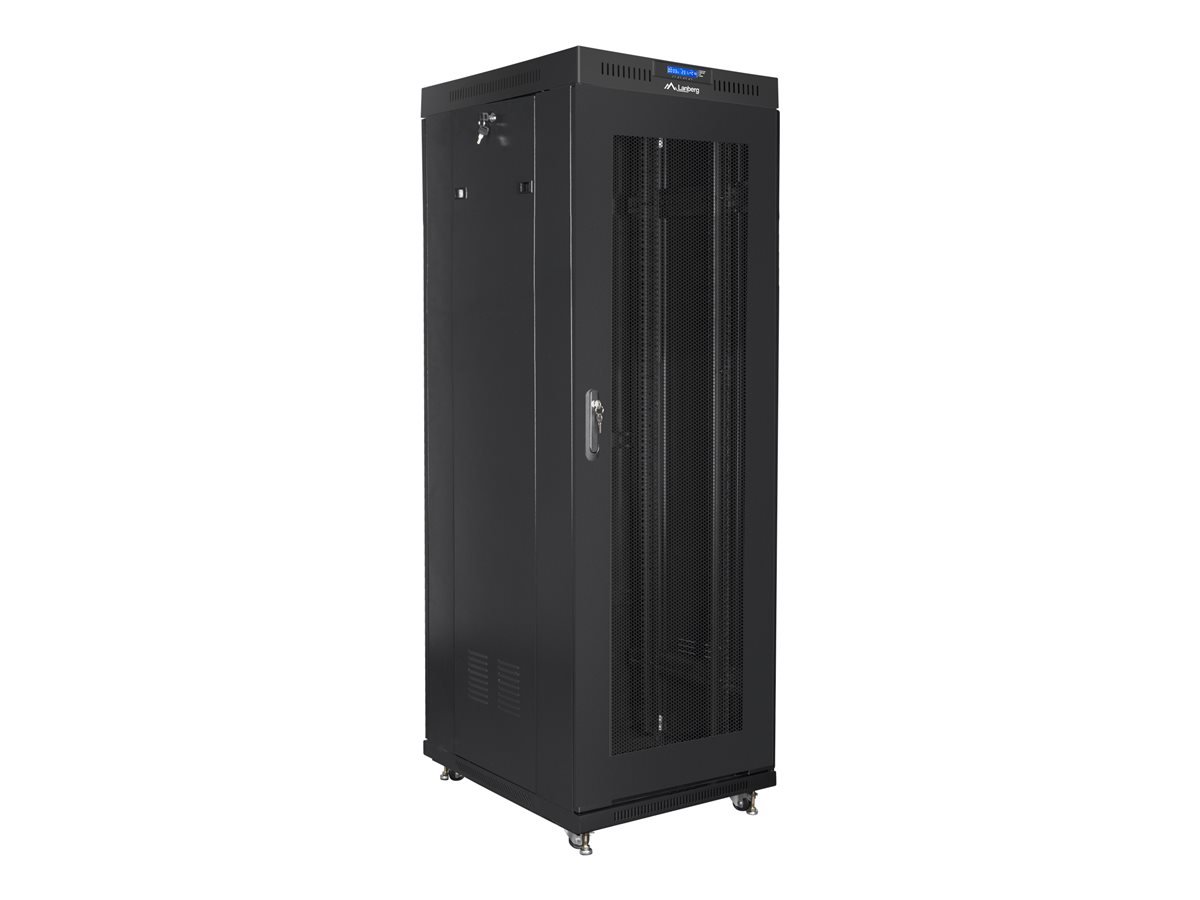 LANBERG free standing rack 19inch cabinet 37U 600x800 mesh door LCD flat pack black