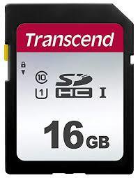 Atm.kort. TRANSCEND SDHC 16GB UHS-I/C10 TS16GSDC300S