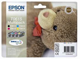 Rašalinė EPSON T0615, CMYK multipakas