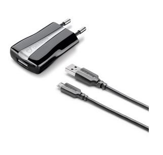 Įkroviklis Cellularline 220 tinklo, microUSB, juodas