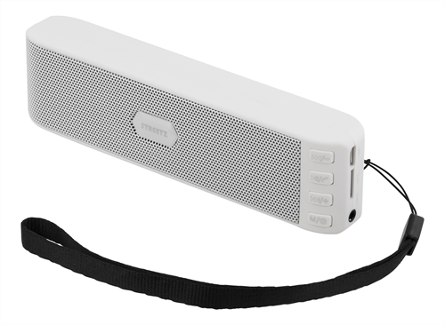 Kolonėlė STREETZ CM672, 2x3W, Bluetooth, FM radio, microSD, balta