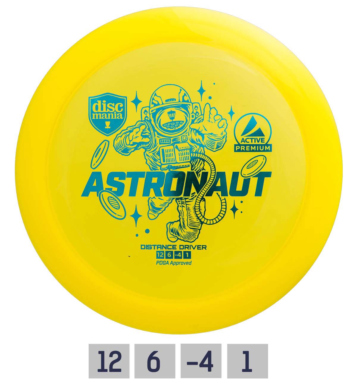 Discgolf Distance Driver PREMIUM ASTRONAUT 12/6/-4/1 Yellow