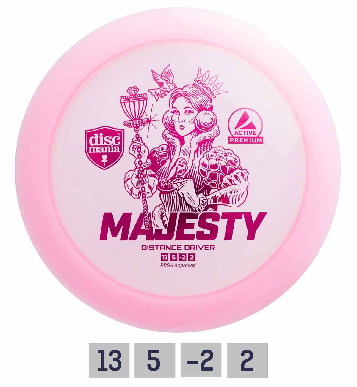Diskgolfo diskas Distance Driver MAJESTY Active Premium Pink
