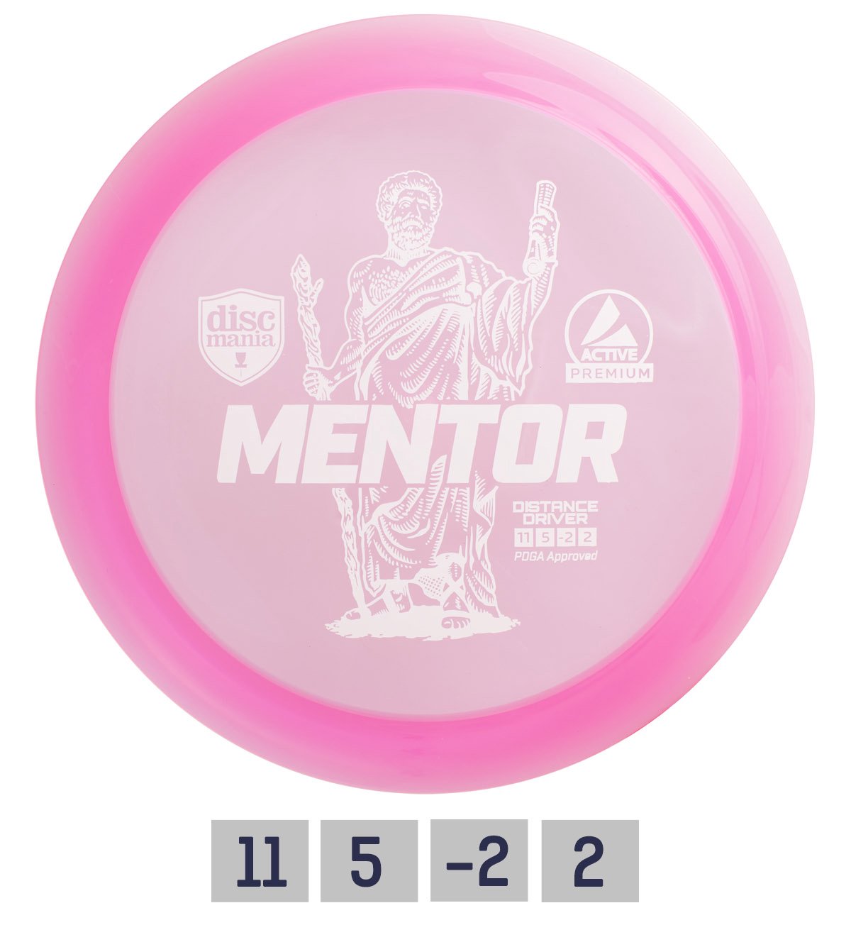 Diskgolfo diskas Distance Driver MENTOR Active Premium Pink
