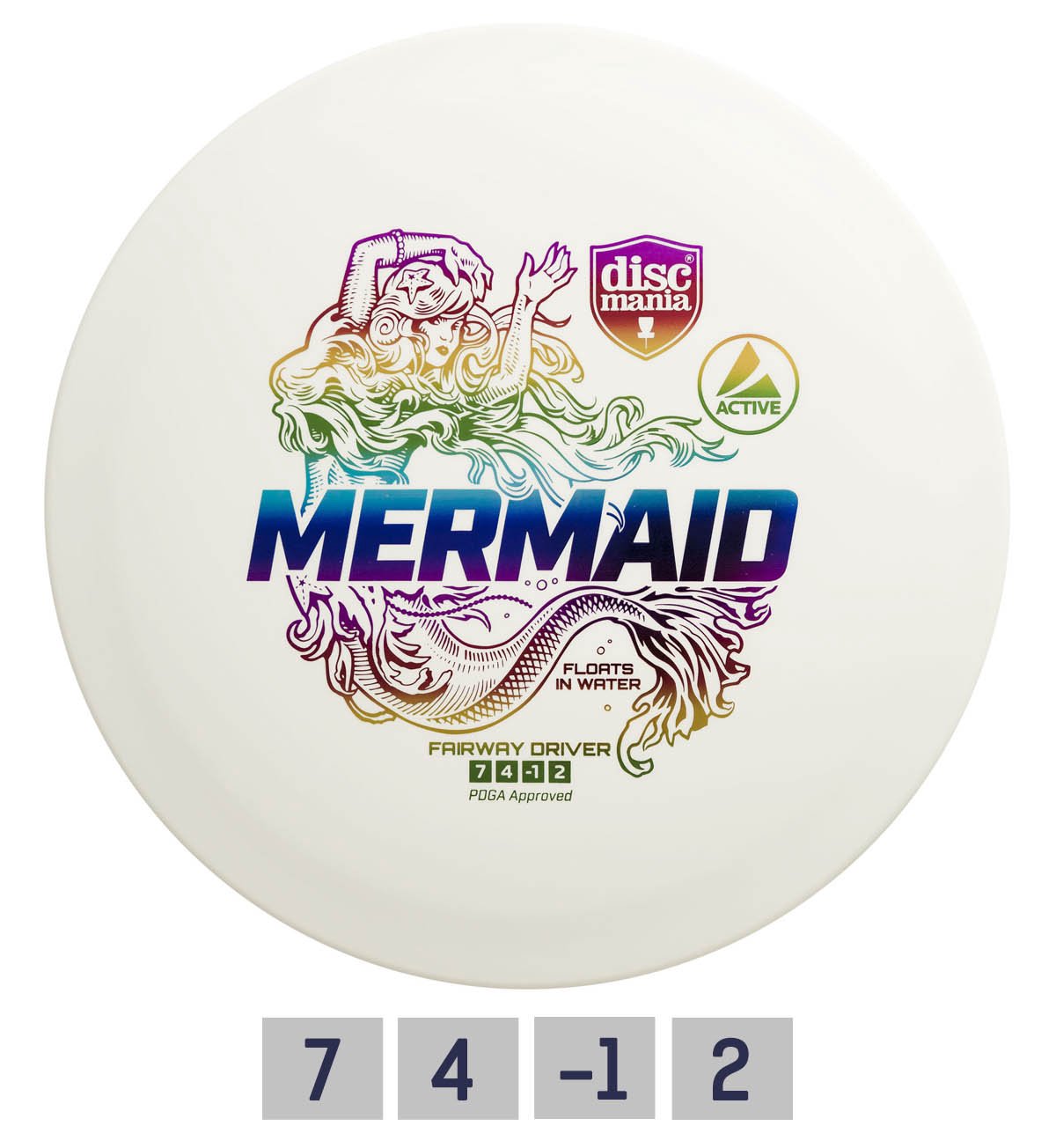 Diskgolfo diskas Fairway Driver MERMAID White