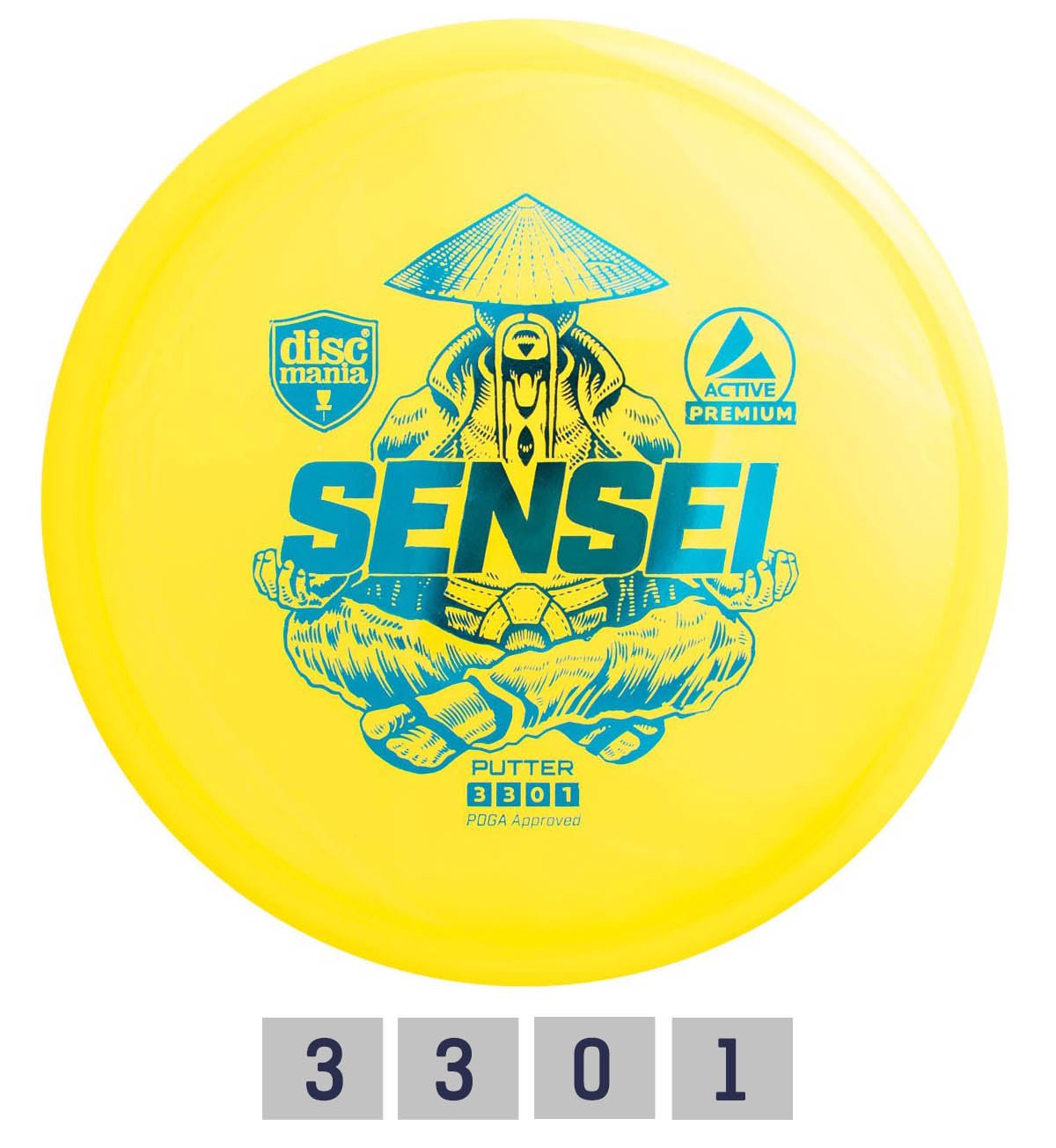 Diskgolfo diskas Putter SENSEI Active Premium Yellow