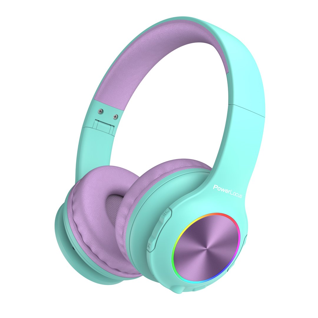 Ausinės PowerLocus BT Pled kids, gaubiančios ausis, belaidės, violetinės