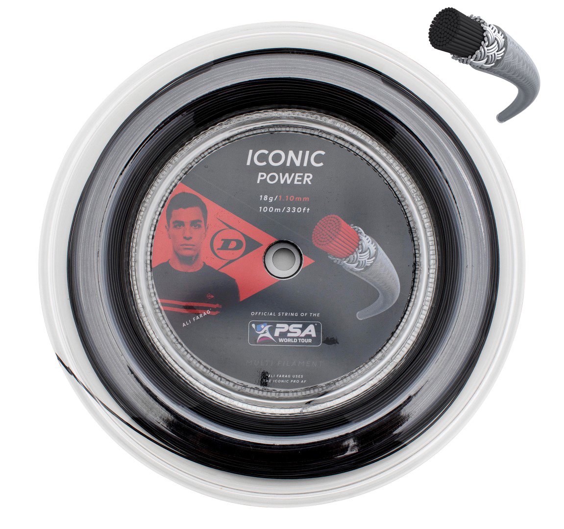 Stygos skvošui ICONIC POWER 18g/1,10mm 10M