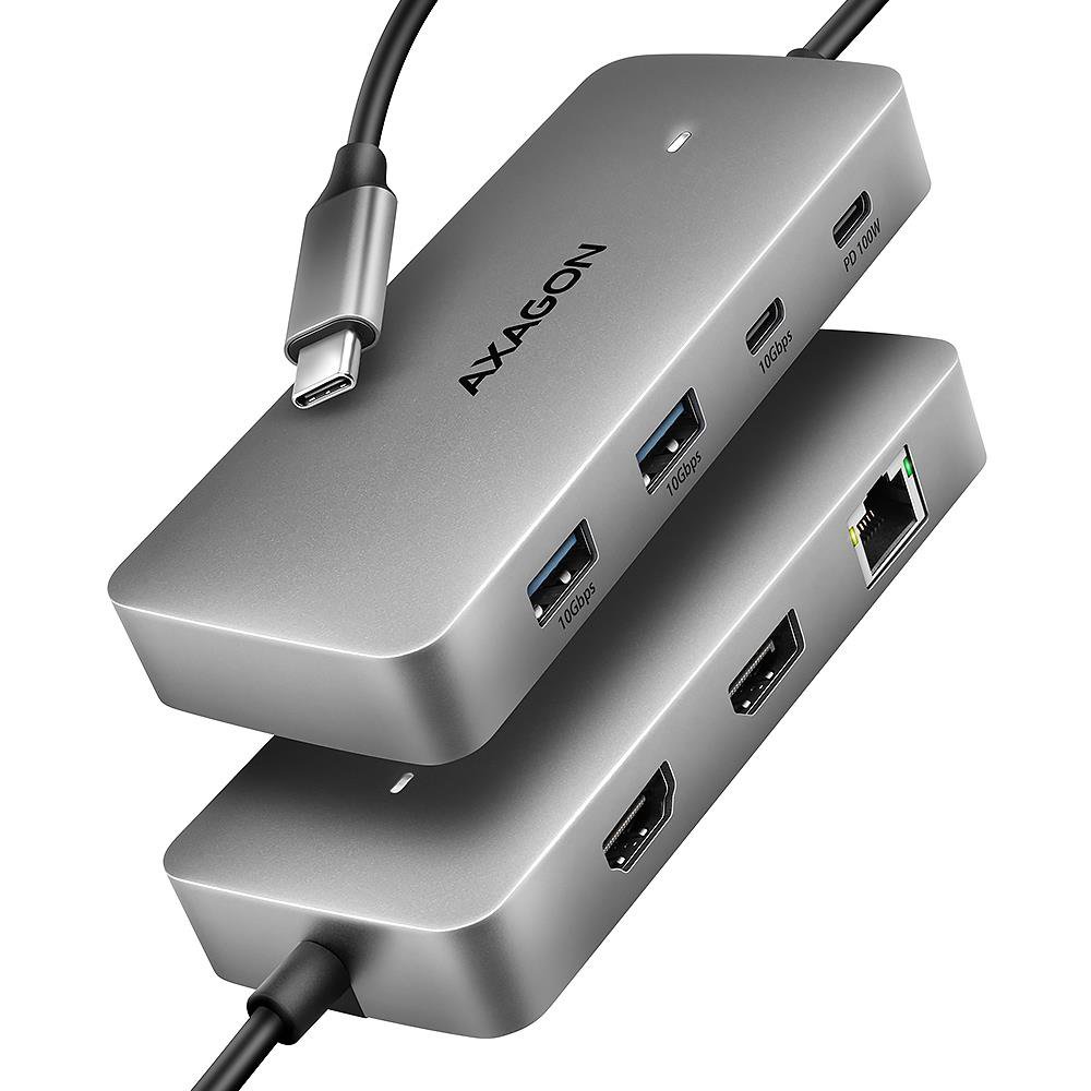 I/O HUB USB-C 3P HDMI DP/0.15M HMC-CUB83X2 AXAGON - Topocentras