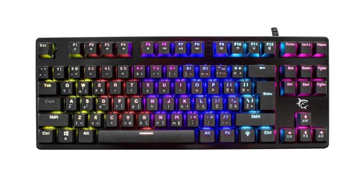 Klaviatūra WHITE SHARK Spartan, mechaninė, laidinė, juoda