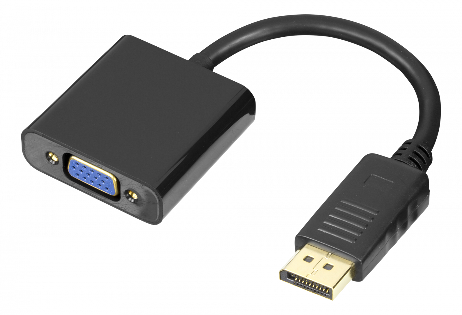 Adapteris DELTACO VGA - DisplayPort, 1080p 60Hz, 0.2m, juodas / DP-VGA7-K / 00110027