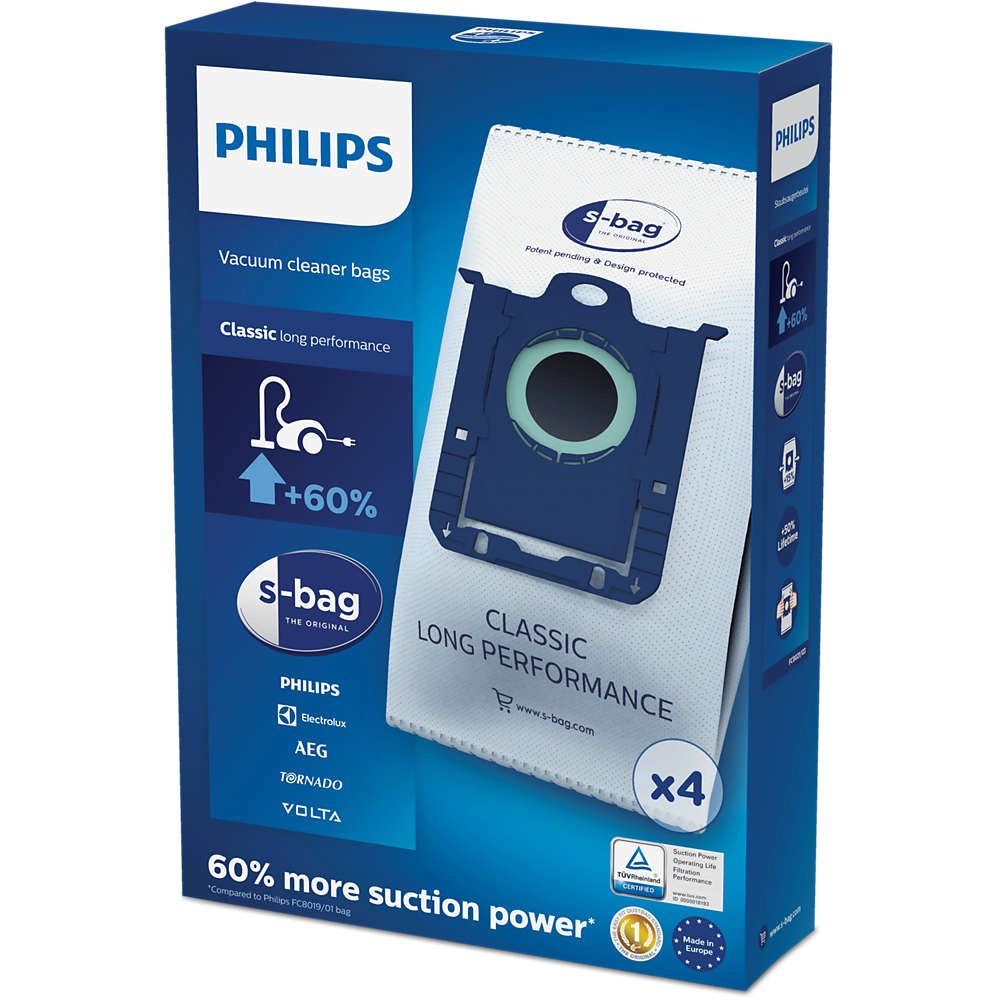 Dulkių siurblio maišelis PHILIPS S-Bag classic FC8021/03 4 vnt