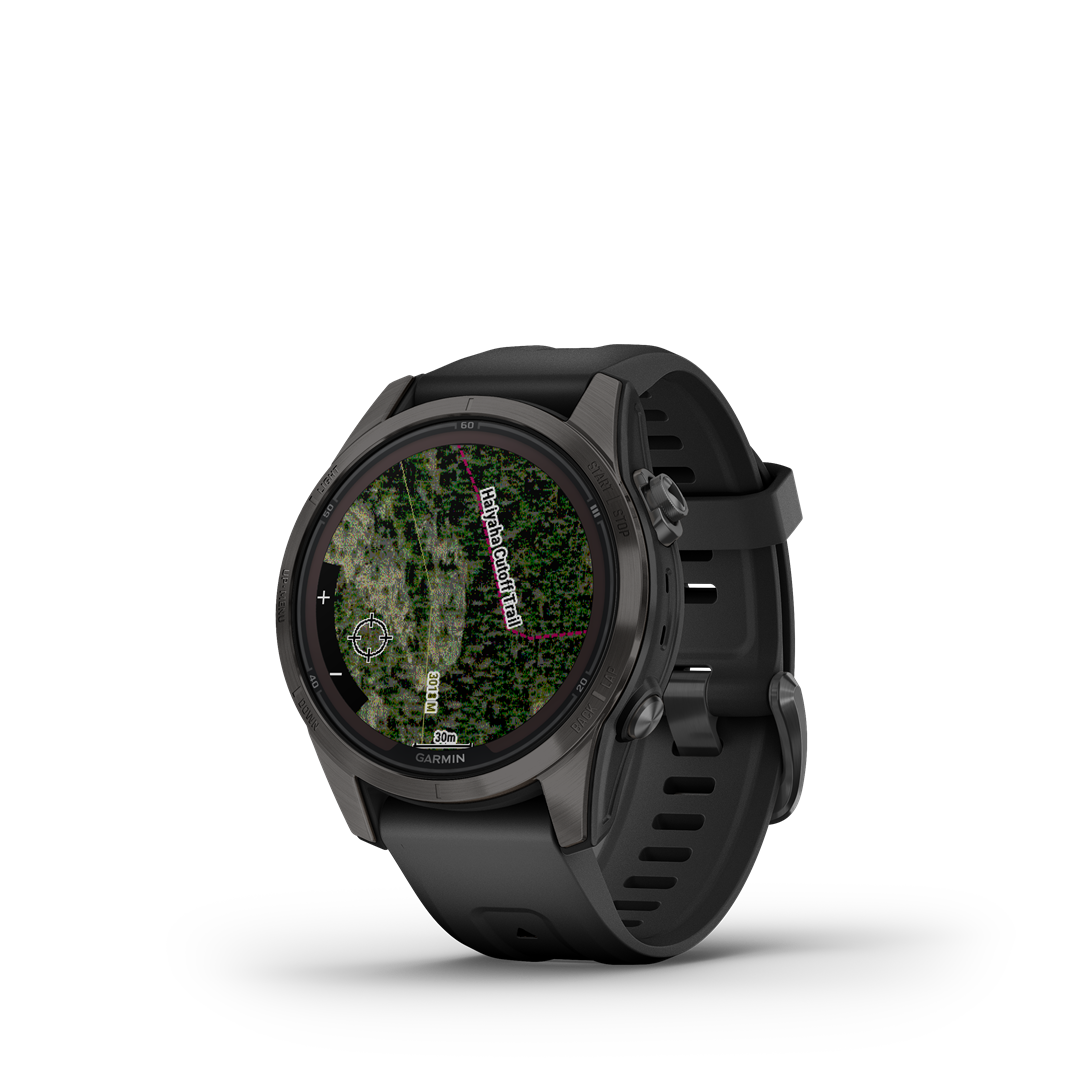 Sportinis laikrodis GARMIN Fenix 7S Pro, Sapph. Solar Ed., Pilkos anglies sp. DLC titan.