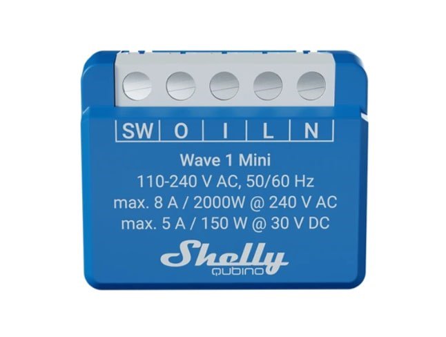 Shelly Qubino Wave 1 Mini LR Išmanusis jungiklis  Z-Wave Mėlyna